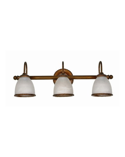 Nuvo Lighting 60-033 Tet-A-Tet Collection 3 Light Bath Vanity Wall Mount in Old Gold Finish