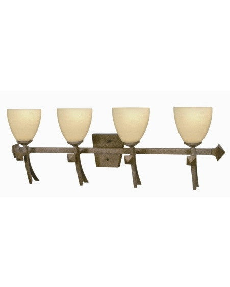 Nuvo Lighting 60-093 Excalibur Collection 4 Light Bath Vanity Wall Fixture in Real Rust Finish