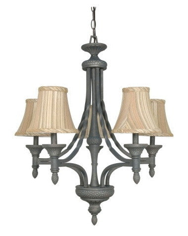 Nuvo Lighting 60-1051 Nottingham Collection 5 Light Chandelier in Purnice Stone Finish