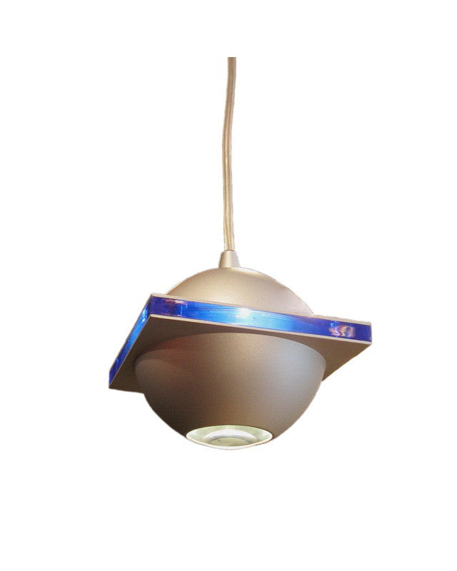 Access Lighting 62090 BS BLU Orb Collection Contemporary Mini Pendant Light in Brushed Steel Finish