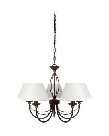 Globe Lighting 61961 Five Light Chandelier in Bronze Finish