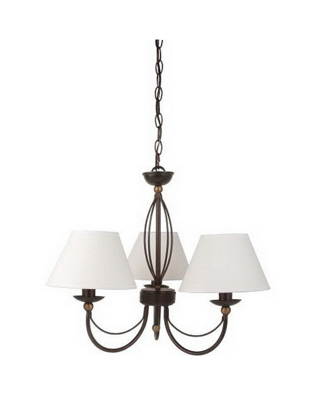 Globe Lighting 61964 Three Light Chandelier in Bronze Finish