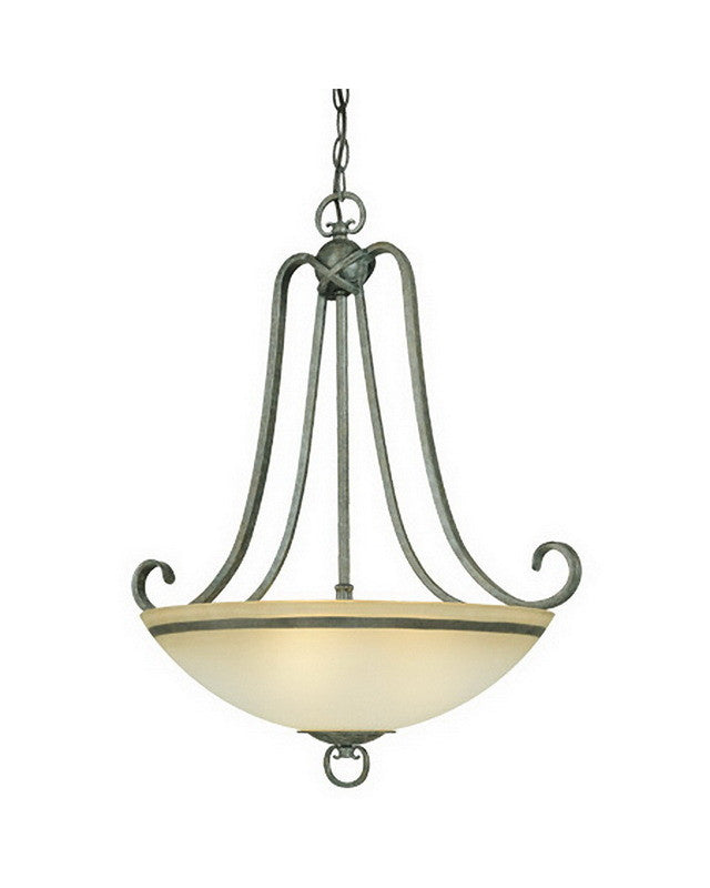 Thomas Lighting M2629-26 Avila Collection Three Light Bowl Pendant Chandelier in Natural Slate Finish