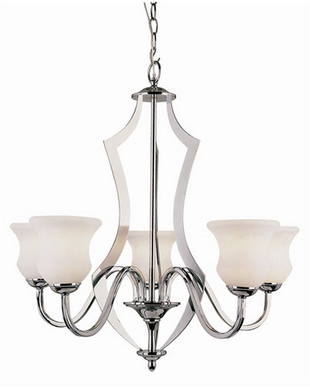 Trans Globe Lighting 3985 PC Five Light Chandelier in Polished Chrome Finish