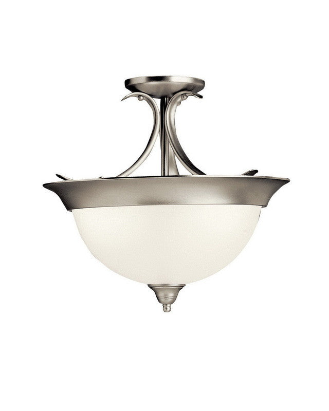 Kichler Lighting 10823 NIA Dover Collection One Light Energy Efficient Circline Fluorescent Ceiling Semi Flush in Brushed Nickel Finish