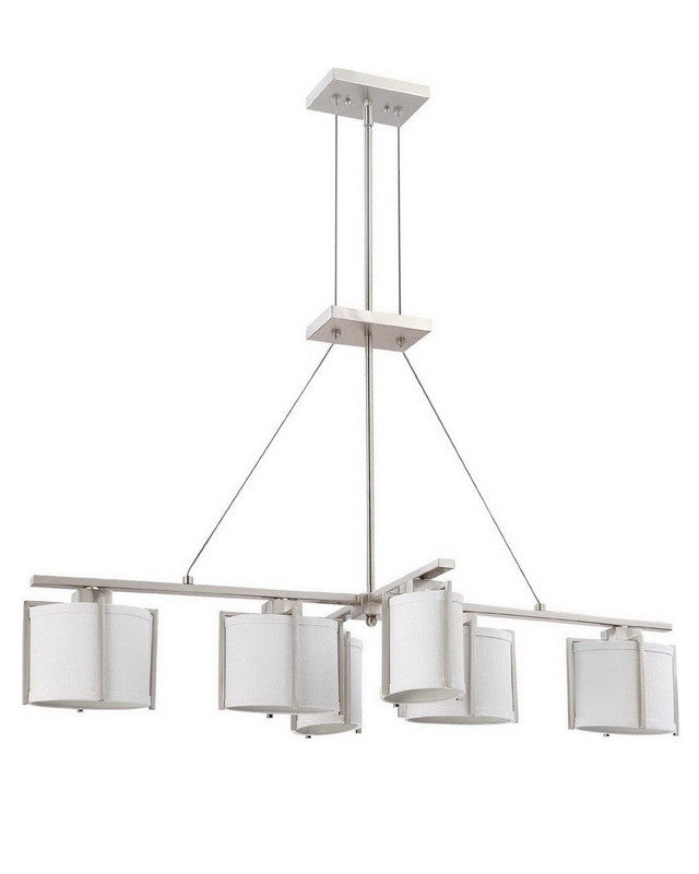 Nuvo Lighting 60-4351 Portia Collection Six Light Energy Star Efficient Fluorescent GU24 Island Chandelier in Brushed Nickel Finish