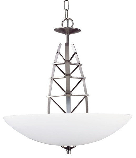 Forecast Lighting F1461-36 Delineation Collection Three Light Pendant Chandelier in Satin Nickel Finish