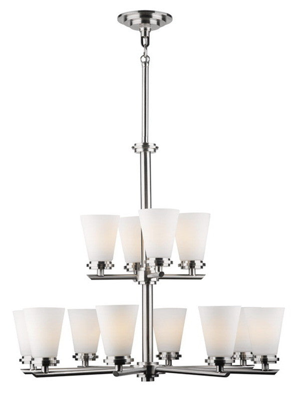 Forecast Lighting F1621-36 Ensemble-Town & Country Collection Chandelier in Satin Nickel Finish
