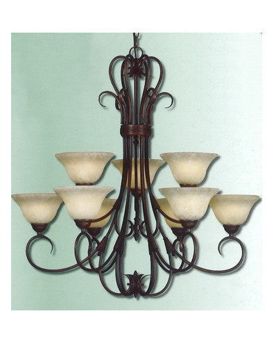 Epiphany Lighting 100612 ORB Nine Light Chandelier in Oil Rubbed Bronze Finish