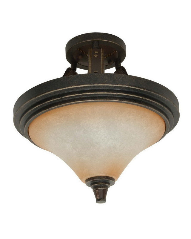 Nuvo Lighting 60-2449 Viceroy Collection Two Light Energy Efficient Fluorescent Ceiling Semi Flush Mount in Golden Umber Finish