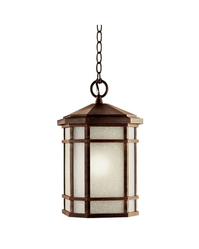 Kichler Lighting 11021 PR Cameron Collection One Light Energy Efficient Fluorescent Outdoor Exterior Hanging Lantern in Prairie Rock Finish