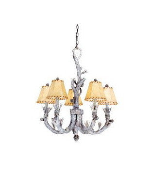 Vaxcel Lighting AS-CHS005 SW Five Light Aspen Collection Chandelier in Snow Finish