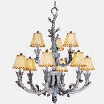 Vaxcel Lighting AS-CHS009 SW Nine Light Aspen Collection Chandelier in Snow Finish