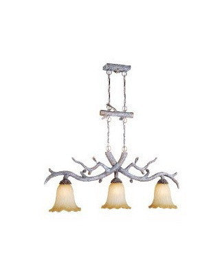 Vaxcel Lighting AS-PDD500 SW Three Light Aspen Collection Isand Chandelier in Snow Finish