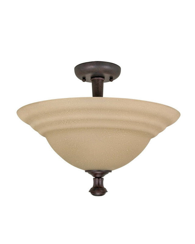Nuvo Lighting 60-2417 Mericana Collection Two Light Energy Star Efficient Fluorescent GU24 Semi Flush Ceiling Mount in Old Bronze Finish