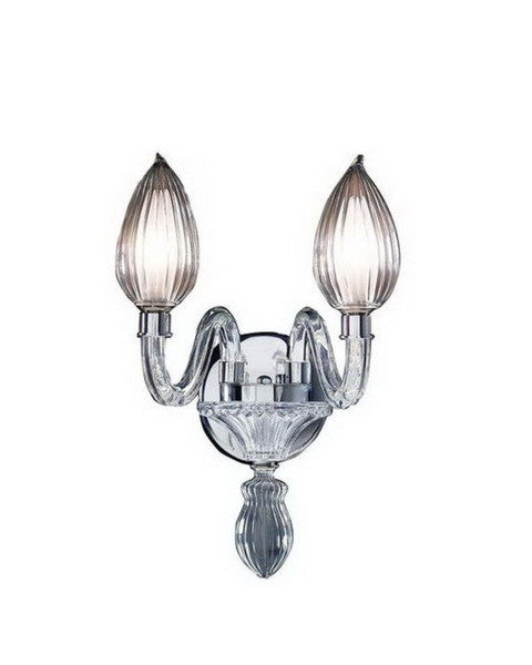 Trans Globe Lighting Rodas 92SL Two Light Crystal Wall Sconce in Polished Chrome Finish