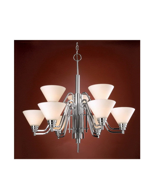 Vaxcel Lighting CH28109 CH Nine Light Chandelier in Polished Chrome Finish