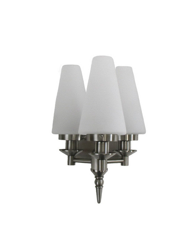 Forecast Lighting F1592-36 Mini Classic Collection Three Light Wall Sconce in Satin Nickel Finish