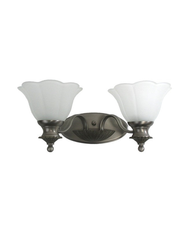 Kichler Lighting S5916 TGP Two Light Bath Wall Sconce in Antique Pewter Finish With Tuscan Gold Accents