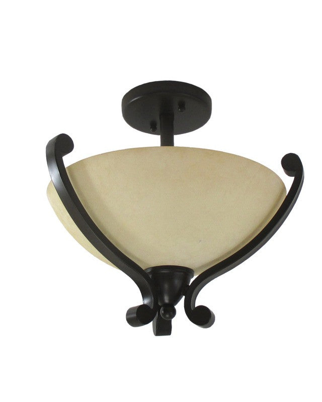 Epiphany Lighting 104081 ORB Semi Flush Ceiling Mount in Oil Rubbed Bronze Finish with Truscan Scavo Glass