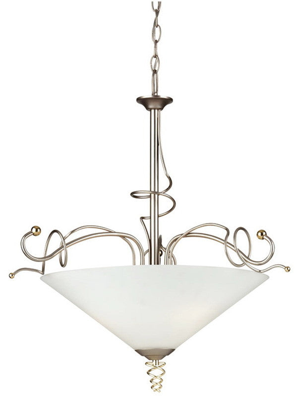 Forecast Lighting F1215-62 Twist Collection Pendant in Metallic Silver Finish with Brass Accents