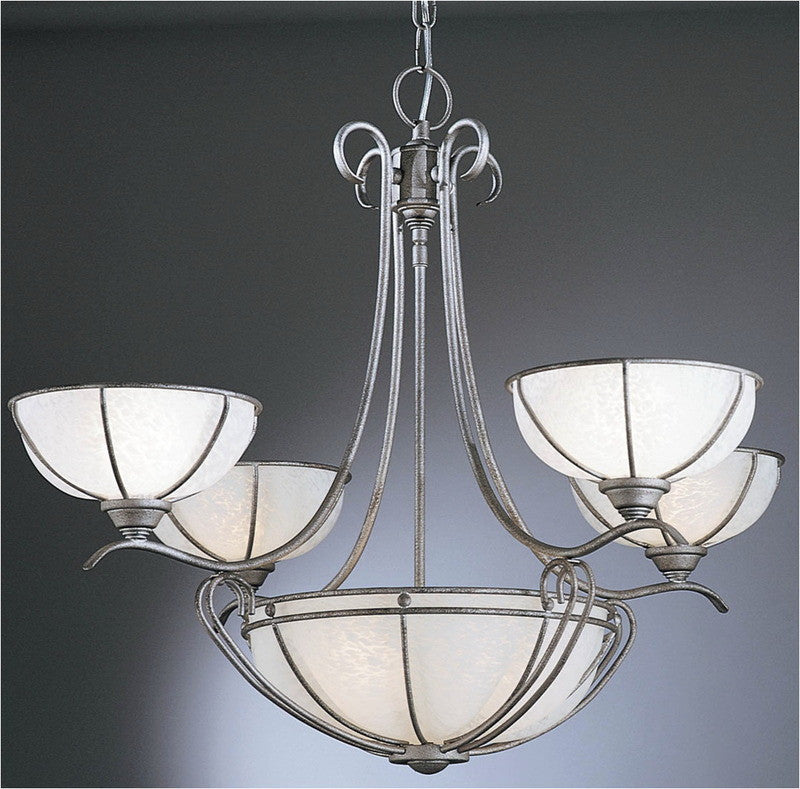 Forecast Lighting F790-65 Segundo Captivo Collection 7 Light Chandelier in Silver Rust Finish