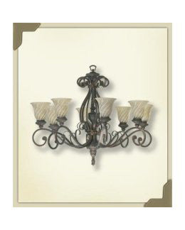 Quorum International 6380-8899 Dauphine Collection Eight Light Chandelier Energy Saving Fluorescent in Byzantine Finish