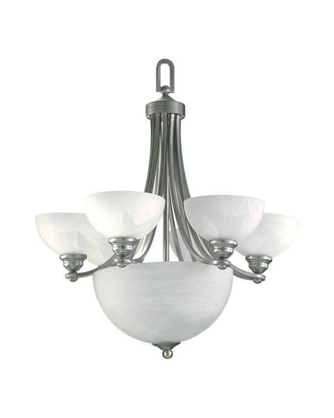 Quorum International 621-6865 Hemisphere Collection 9 Light Chandelier Energy Saving Fluorescent in Satin Nickel Finish