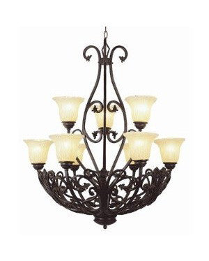 Trans Globe Lighting 3959 AB Nine Light Chandelier in Antique Bronze Finish