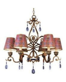 Trans Globe Lighting 2265 LC Six Light Chandelier in Lincoln Copper Finish