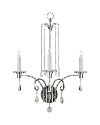 Quoizel Lighting RAK8703 IS Three Light Wall Sconce Annika Collection in Imperial Silver with Crystal Accents SPECIAL PRICE