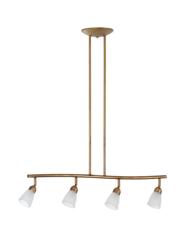 Globe Lighting 5772401 Four Light Suspended Track Ceiling Fixture in Antique Brass Finish