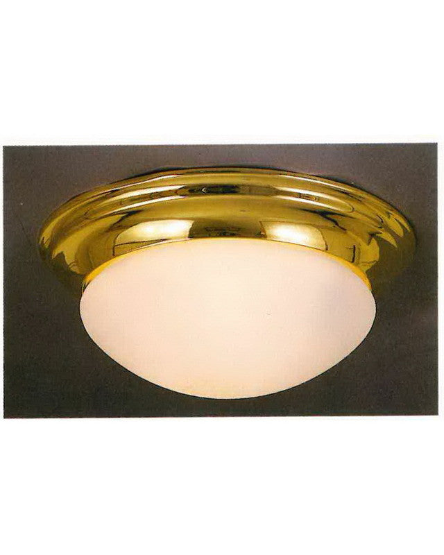 International Lighting 5438-10 Two Light Flush Ceiling in Polished Brass Finish
