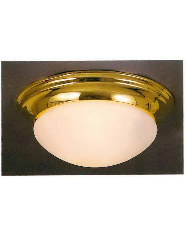 International Lighting 5437-10 Two Light Flush Ceiling in Polished Brass Finish