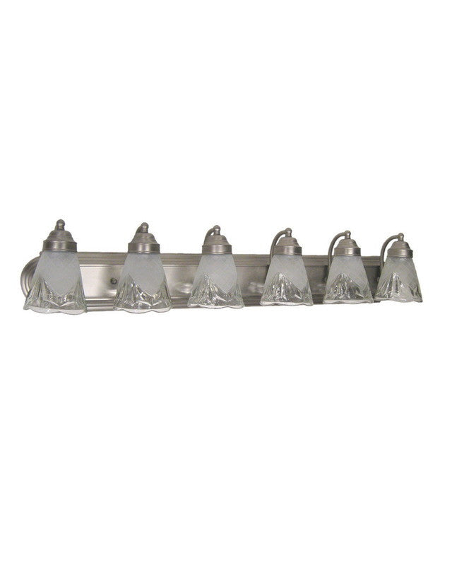 Epiphany Lighting 106141 BN-GL60929 Six Light Bath Wall Fixture in Brushed Nickel Finish with Decorative Glass