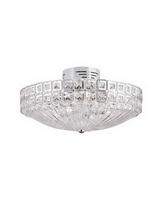 Trans Globe Lighting MDN-909 Twelve Light Semi Flush Ceiling Mount in Polished Chrome Finish and Crystal