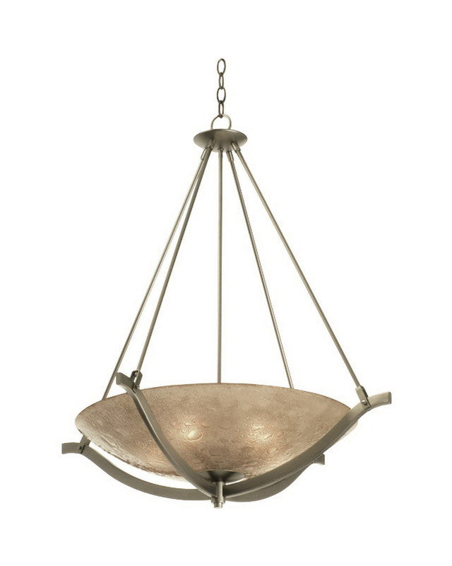 Kalco Lighting 6153 FGM Four Light Energy Efficient Fluorescent Pendant Chandelier in Gun Metal Finish