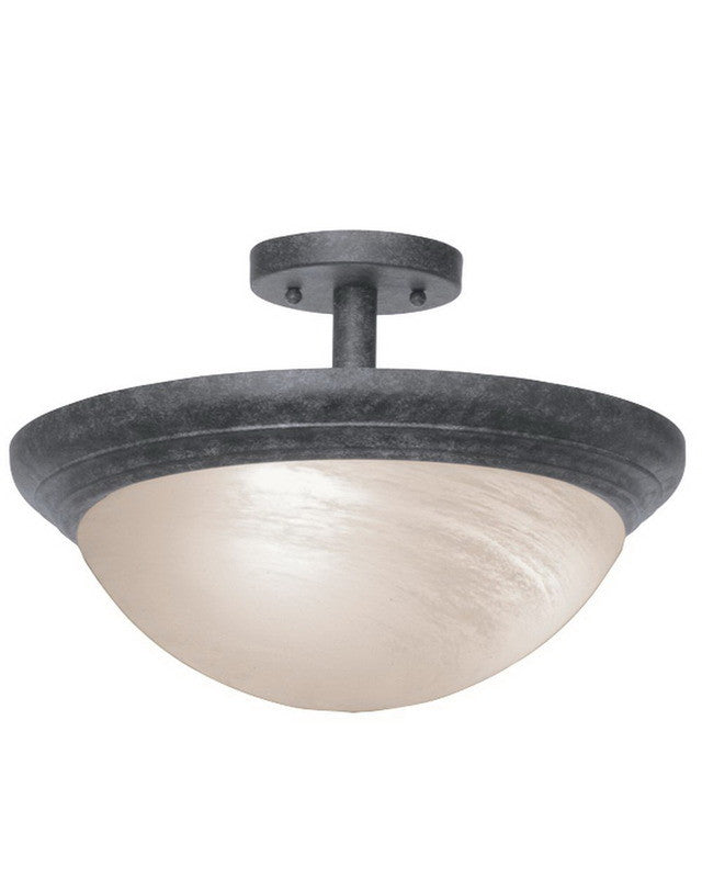 Kalco Lighting 1705CL Two Light Semi Flush Ceiling Mount in Charcoal Finish