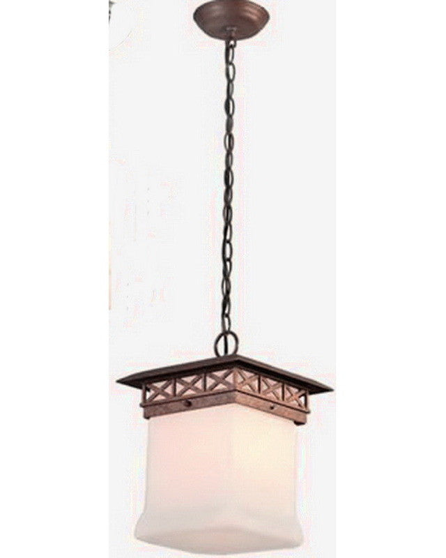 Kalco Lighting 9026 WT One Light Outdoor Exterior Hanging Pendant Lantern in Walnut Finish