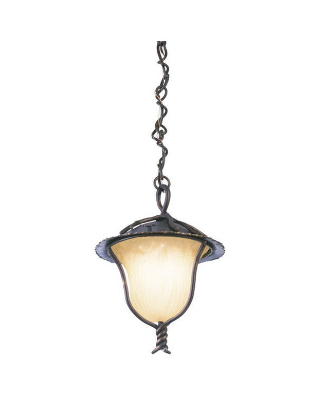 Kalco Lighting 9186 AB One Light Outdoor Exterior Hanging Pendant Lantern in Aged Bronze Finish