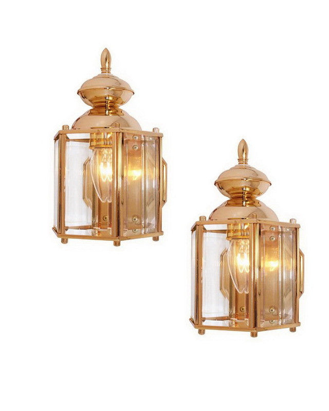 International Lighting 7754-24 TWO PACK One Light Outdoor Exterior Wall Lanterns in 24K Regal Gold Finish