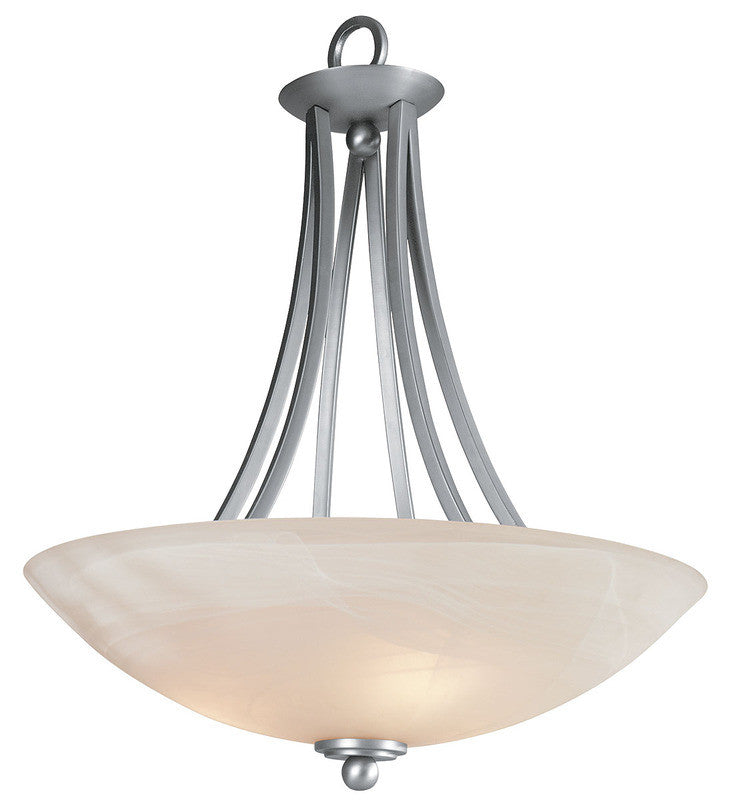 Access Lighting 25026 SAT-ALB Rhine Transitional Inverted Pendant Chandelier in Satin Nickel Finish