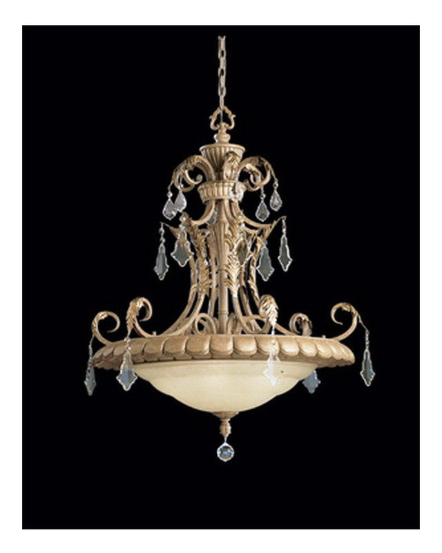 Kichler Lighting 2733 RVN Six Light Hanging Pendant Chandelier in Ravenna Finish with Gold Leaf Accents