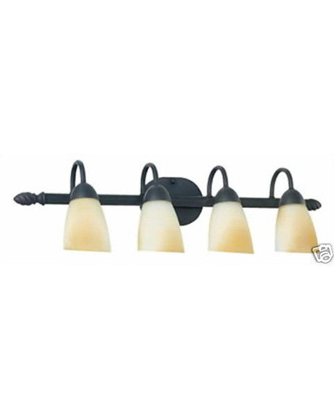 Thomas Lighting M1694-63 Willow Collection Four Light Bath Fixture in Painted Bronze Finish