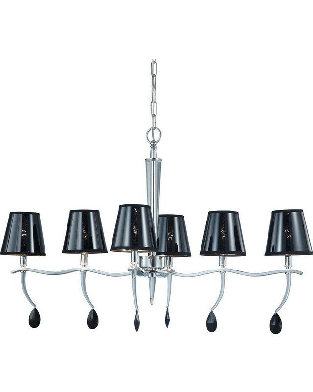 Nuvo Lighting 60-4414 Grace Collection Six Light Chandelier in Polished Chrome Finish