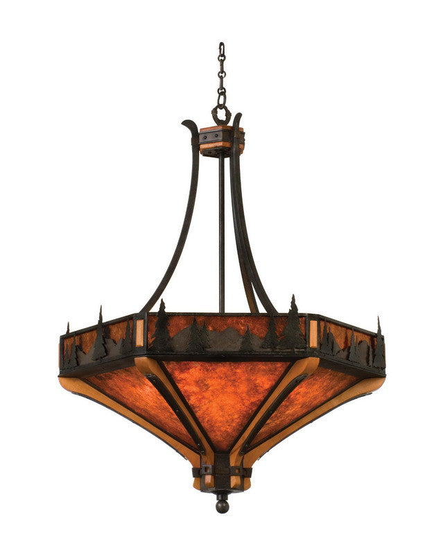 Kalco Lighting 5818 NI Six Light Pendant Chandelier in Natural Iron Finish