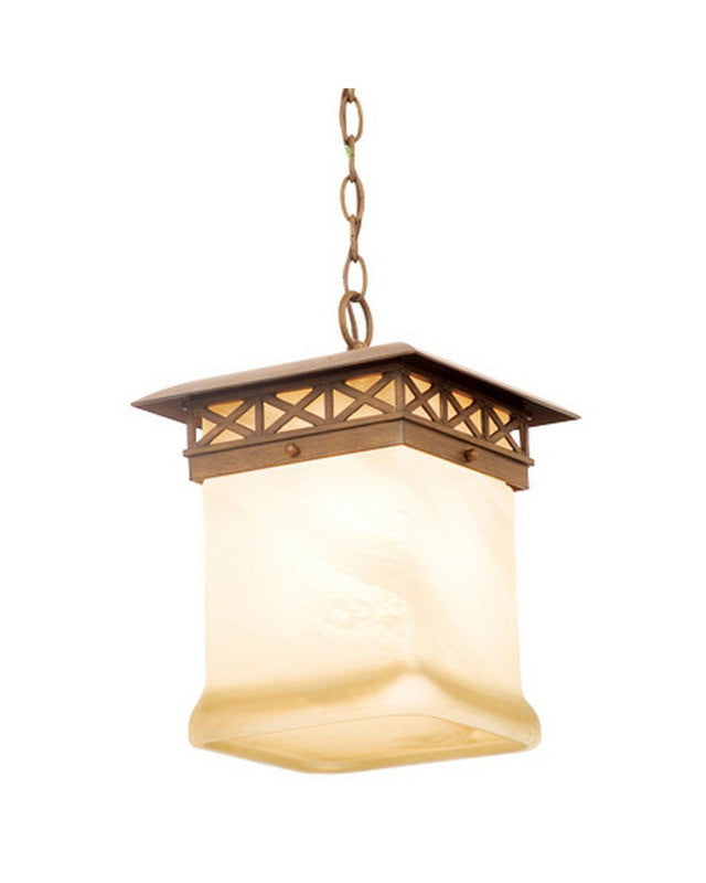 Kalco Lighting 9028 WT One Light Outdoor Exterior Hanging Pendant Lantern in Walnut Finish