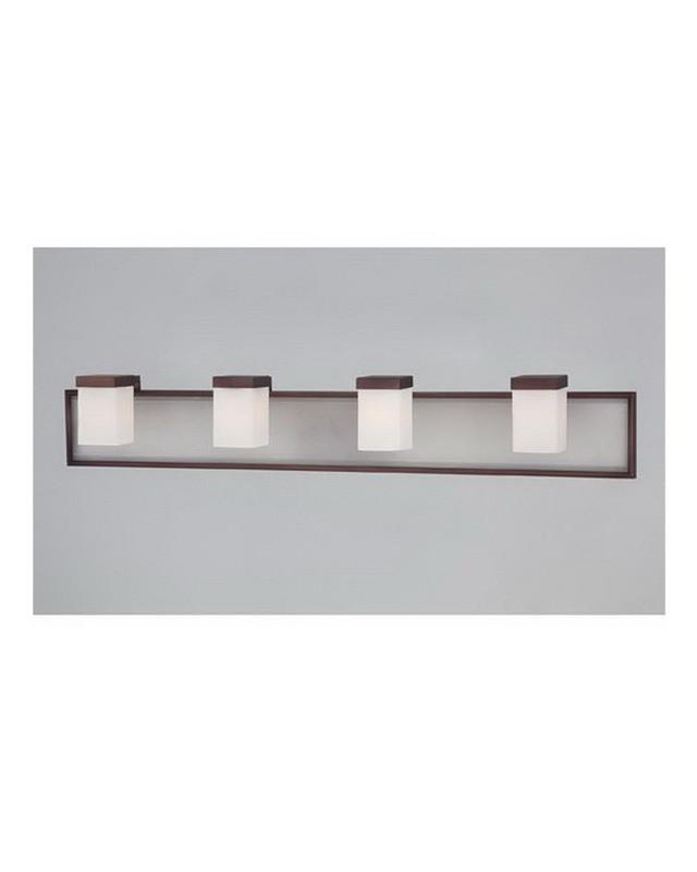 Quoizel Lighting VTMY8504Z Vetreo Collection Four Light Bath Vanity Wall Mount with LED Nightlight Function in Medici Bronze Finish