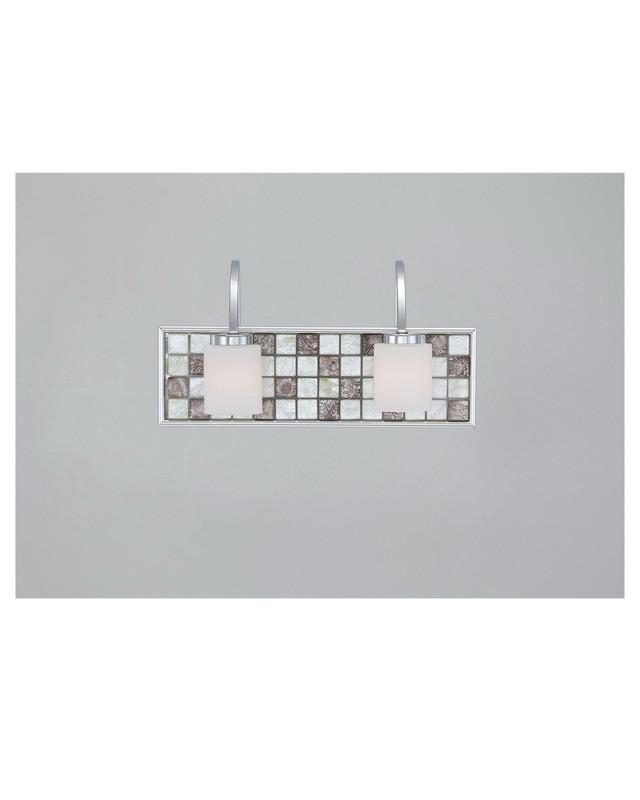 Quoizel Lighting VTRT8602C Vetreo Retro Collection Two Light Bath Vanity Wall Mount with LED Nightlight in Polished Chrome Finish