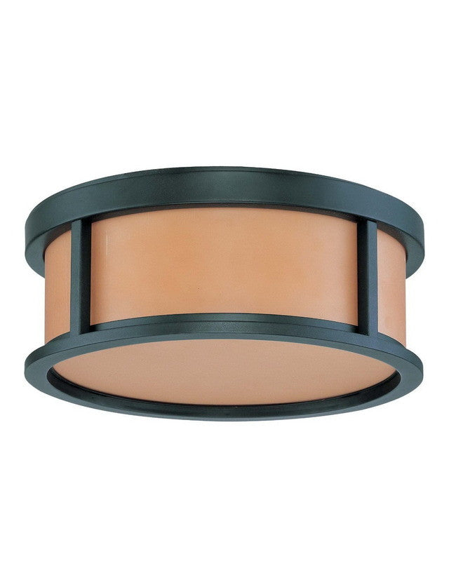 Nuvo Lighting 60-3831 Odeon Collection Two Light Energy Star Efficient Fluorescent GU24 Flush Ceiling Mount in Aged Bronze Finish